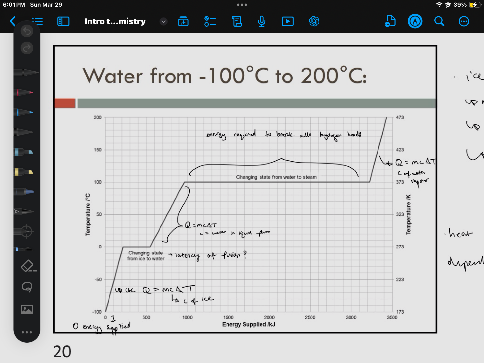 <ul><li><p>heat of fusion, L<sub>f</sub>: amount of energy required to change 1 gram of pure substance from solid to liquid at its melting point</p></li><li><p>NOT a change in temperature</p></li><li><p>Q = mL<sub>f</sub></p></li></ul><p></p>
