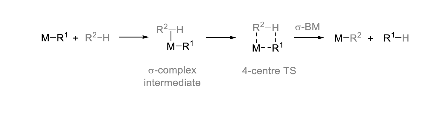 <p>d<sup>0 </sup>metals</p><p>match up sets of $$\delta -, \delta +$$ </p><p>M R1 + H R2 $$\rightarrow$$ H M + R1 R2 or the other connectivity</p>