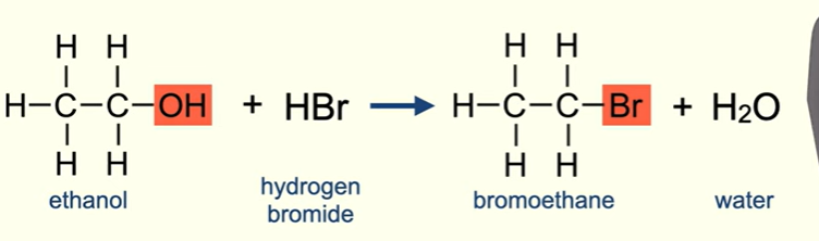 <p>We substitute OH group of alcohol with bromine atom.</p>