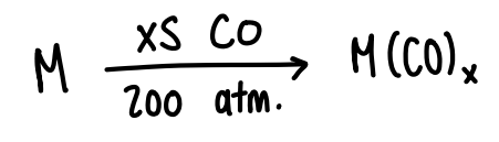 <p>React the metal with excess CO at 200 atm.</p>