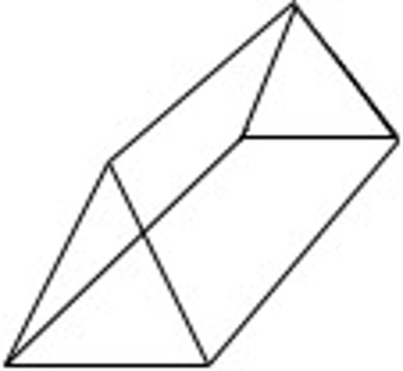 <p>=( base x height x length) / 2</p>
