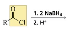 <p>Reaction of an acyl chloride with sodium borohydride forms a…</p>