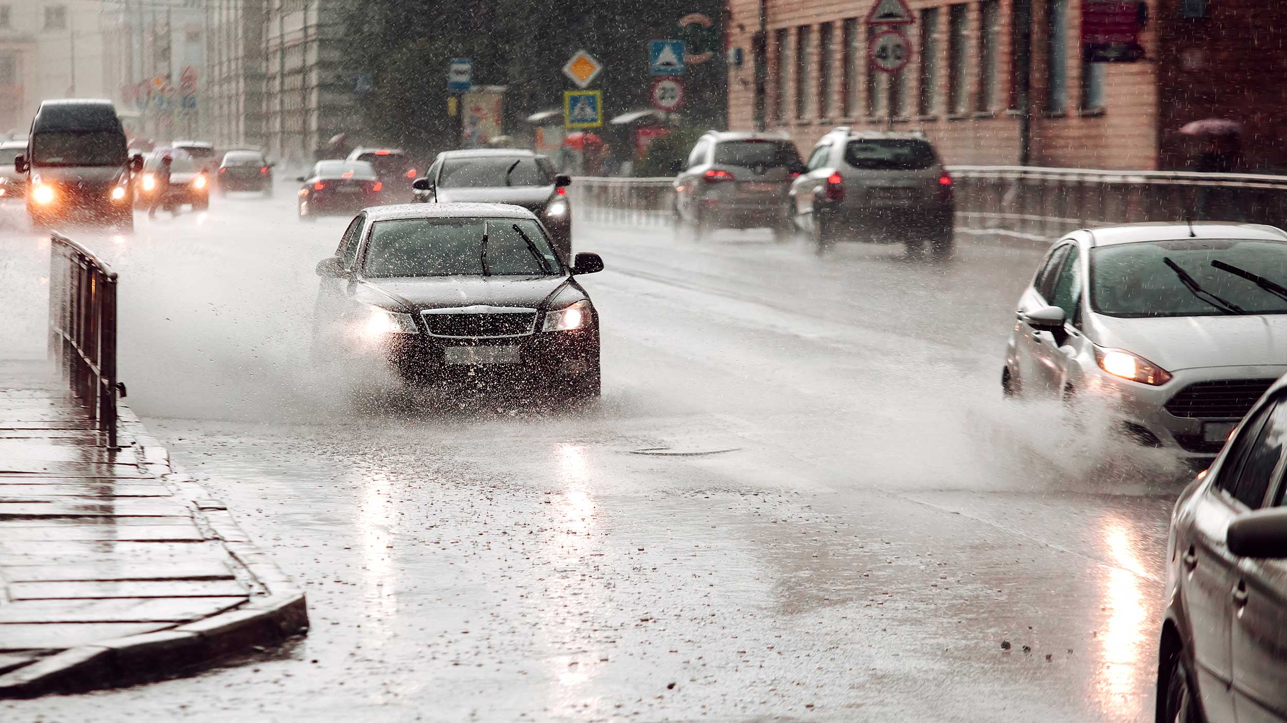 <p>When you’re driving on a wet road, how much should you adjust your speed by?</p>