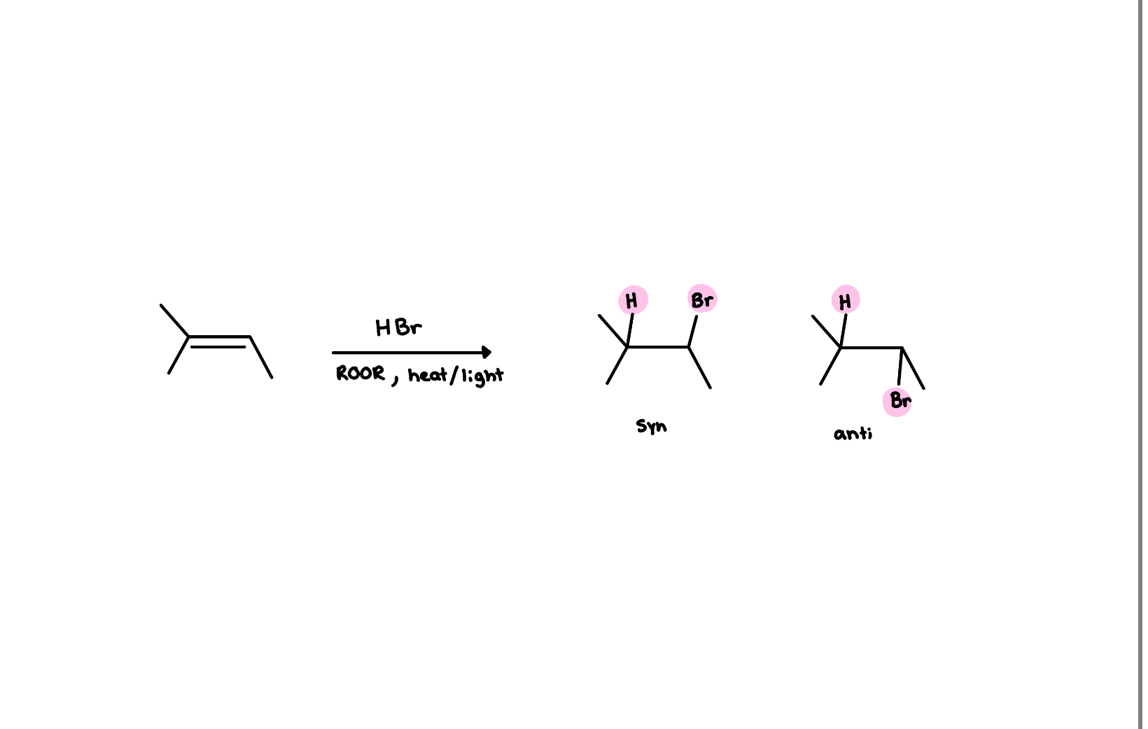 <p>Add H and Br </p>