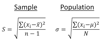<p>the square root of the variance </p>