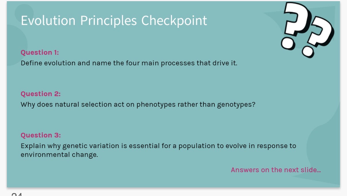 <p><strong>Comparative anatomy</strong></p><ol><li><p>What are homologous structures?</p></li></ol><p>Example: The forelimbs of humans, bats, whales, and birds have the same basic bone structure, adapted for different functions.</p><ol start="2"><li><p>What are analogous structures?</p></li></ol><p>Example: Insect and bird wings both allow flight but evolved independently.</p><p><strong>Molecular Evidence</strong></p><p><strong>DNA and Protein Comparisons</strong></p><p>Closely related species have more similar DNA and …3? sequences.</p><p>Info: Humans and chimpanzees share about 98.8% of their DNA - strong evidence of common ancestry.</p><p>Info: Even distantly related species share genes for essential functions, showing a universal genetic code shaped by evolution.</p><ol start="4"><li><p>Answer image question?</p></li></ol><p></p>