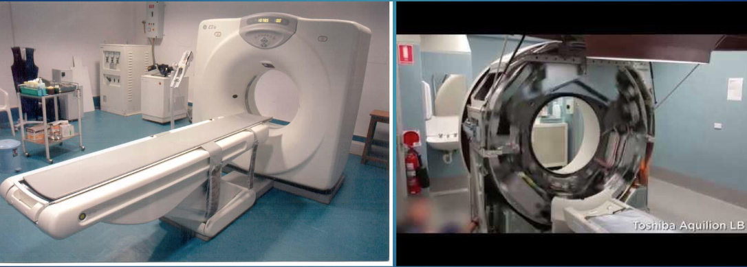 <p>passes x-rays through body at large number of angles </p><ul><li><p>done by rotating x-ray tube around patient </p></li></ul><p></p>