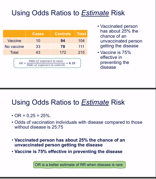 <p>When the disease/outcome is rare.</p><p>Lecturer caution:</p><p>OR should not automatically be interpreted as if it were RR in every situation.</p>