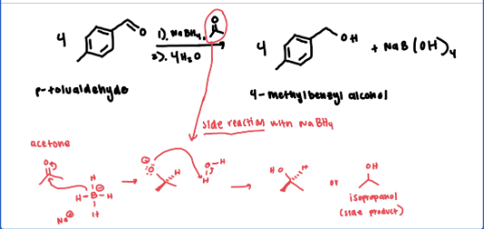 <p>No because acetone is a ketone. sodium borohydride will want to react with it instead of the unknown (see reaction scheme attached)</p><p></p>