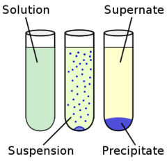 <p>A coarse dispersion in which insoluble solid particles are dispersed in a liquid medium</p>
