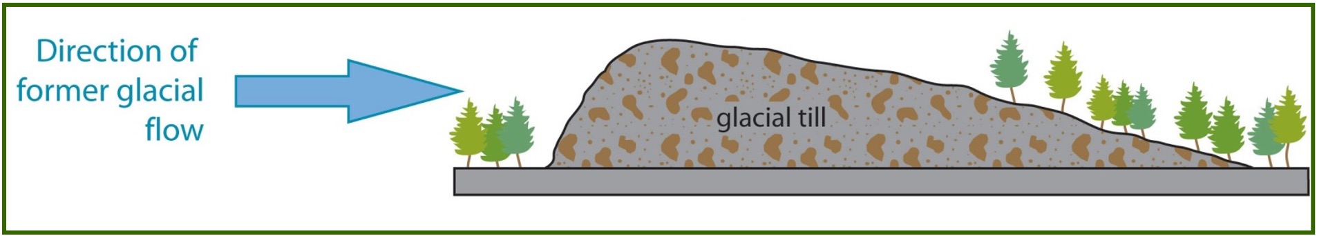 <p>Hill composed of till where the blunt end indicates the upstream movement of ice, and the tapered end indicates the downstream movement </p><p>There are over 6k drumlins. </p>