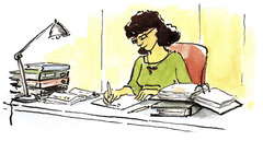 <p>to work</p>