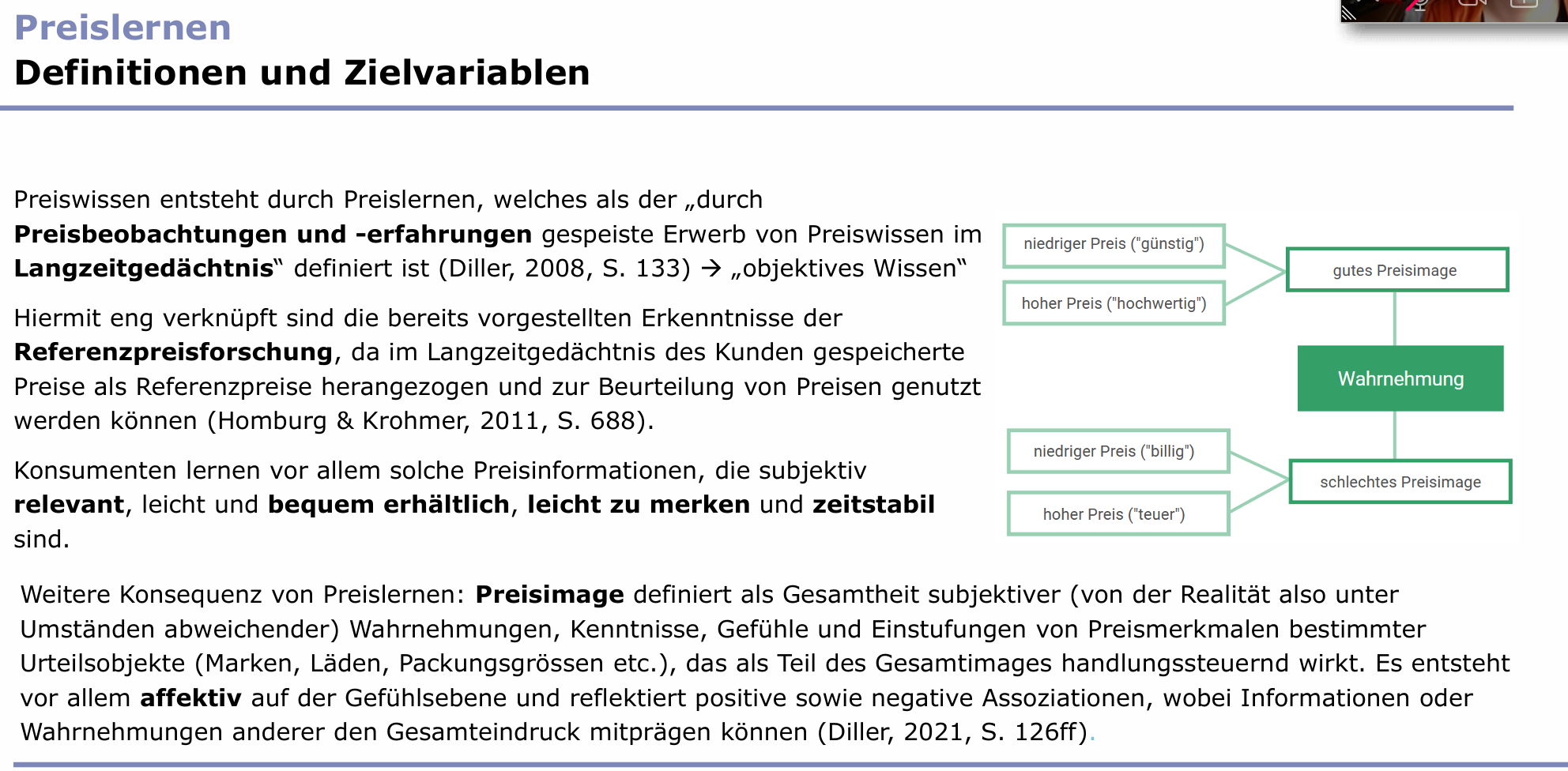 <p>Eine wiederholte Darbietung erhöht die Verarbeitungsflüssigkeit, die mit Positivität assoziiert ist! (=Fluency)</p><p></p><p>Kognitive Berieselung "Mere-exposure"-Hypothese: Lernen ist möglich allein durch nicht bewusstes Aufnehmen und Abspeichern von Informationen, die in der Regel in kleinen Portionen, dafür aber häufig wiederholt als Stimuli angeboten werden.</p>