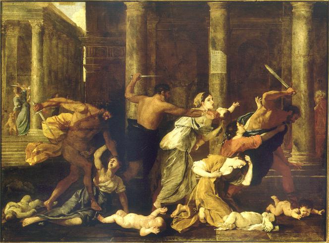 <p><span> Nicolas Poussin, The Massacre of the Innocents, 1627-1628. Oil on canvas, 97 x</span><br><span>131 cm. Petit Palais</span></p>