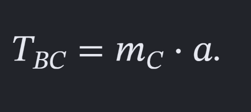 <p>F= (m3)a</p>