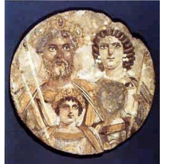 <p>Severan family portrait with Geta removed (damnatio memoriae — condemnation of memory, erasure of inscriptions and images) </p>