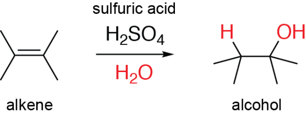 <p><strong>adding </strong>water (H<sub>2</sub>O) across a double bond</p>