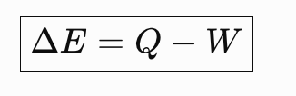 <p>Q > 0: heat enters system. W > 0: system does work on surroundings</p>