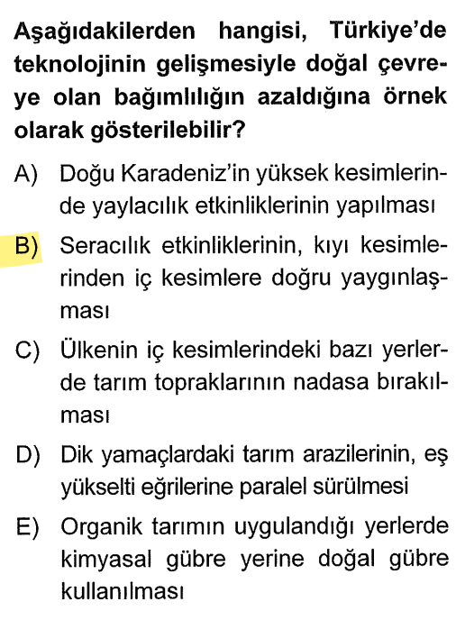<p>Normalde seracılık sıcak yerlerde (kıyılarda) yapılır. Ama ısıtma teknolojisi sayesinde artık soğuk iç kesimlerde de yapılabiliyor. Bu, doğanın "soğuk" engelini teknolojiyle aşmaktır.</p>