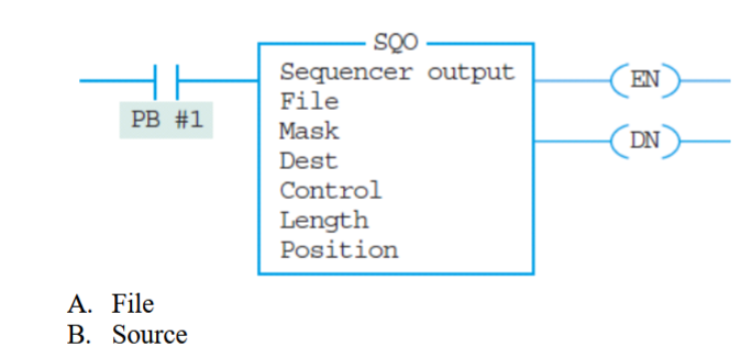 <p>3. In the following SQO instruction block, which parameter is used to hide some of the bit patterns?</p><p>A. File</p><p>B. Source</p><p>C. Position</p><p>D. Mask</p><p></p>