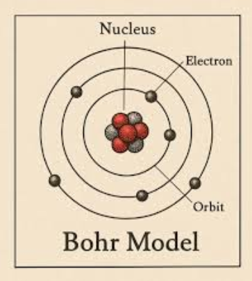 <p>A model proposed by Niels Bohr which states that electrons occupy <strong>fixed energy levels (shells)</strong> and can only move between these levels by absorbing or emitting <strong>quantised energy</strong>.</p>