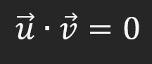 <p>if u*v=0</p>