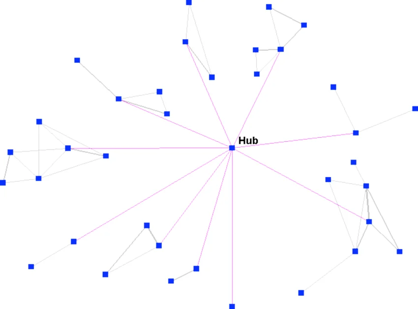 <p>Hub‑and‑Spoke Topology</p>