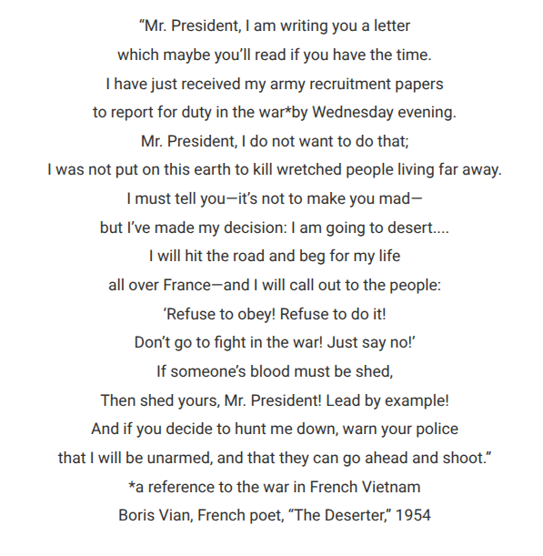 <p>The method of achieving political change advocated in the poem best illustrates which of the following practices used by reform movements in the twentieth century?</p>
