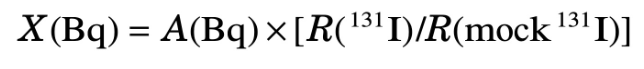 <p>The activity of the sample can be found by multiplying the known activity of the mock source by the ratio of sample to mock counting rates;</p><p></p><p>[Make sure to account for differing emission frequencies (gamma rays/disintegration)]</p>