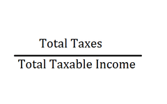 <p>The total tax payment divided by total income. It is the proportion of total income.</p>
