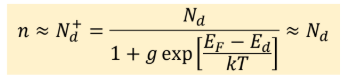 <p>The carrier concentration is fully controlled by the doping concentration.</p>