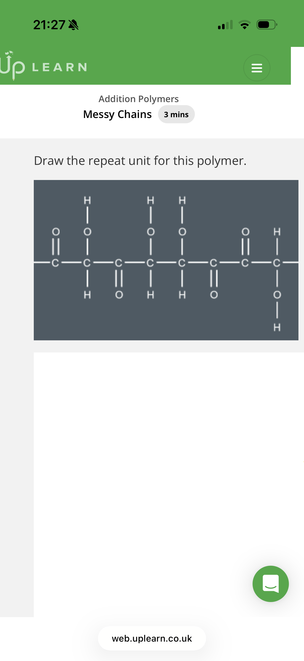 <p>Answer image q?</p><p>Note: Some repeat units may have their substituents in different places(e.g. the methyl group in 1-methyl-eth-1-ene can be placed either up or down. This is why u look at the molecule in carbon pairs to identify if they have the same substituents as the other carbon pairs. This will help you identify the repeating unit.</p>