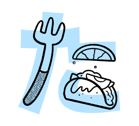 <p>“Ta” (like in “taco”) → think of fork (weird), taco and lime for the taco</p>