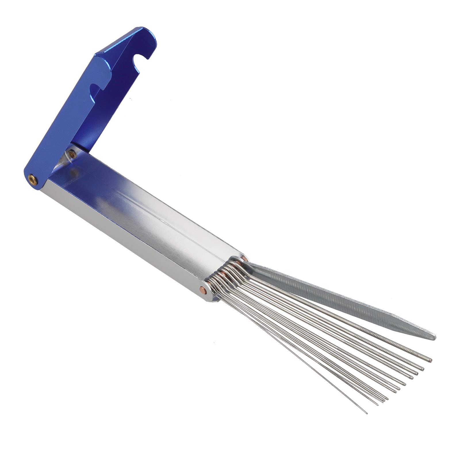 <p>Set of small, needle-like round files in various sizes used to clean and maintain torch tip orifices.</p>