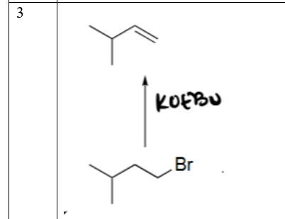 <p><strong>less substituted alkene</strong>.</p>