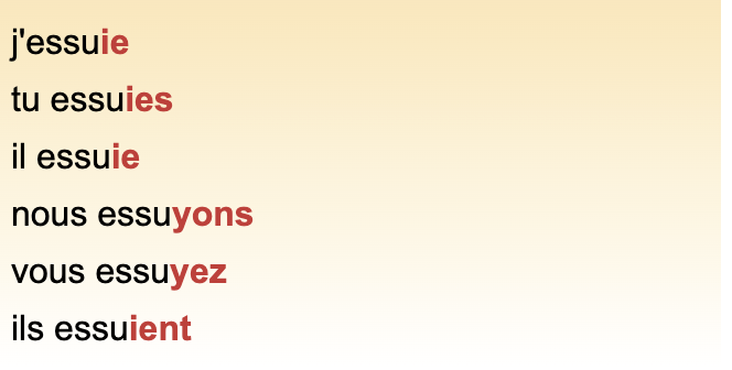 <p>verbs with same pattern: appuyer, ennuyer</p>