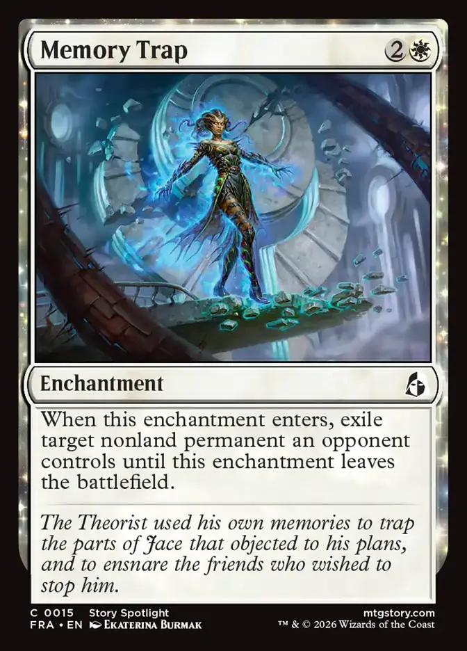 <p><span>When this enchantment enters, exile target nonland permanent an opponent controls until this enchantment leaves the battlefield.</span></p>