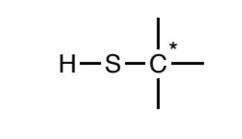 <p>Sulfur atoms singly-bonded to one hydrogen and one sp3 carbon. Further, the carbon may not be attached to any atom types other than carbon and hydrogen.</p>