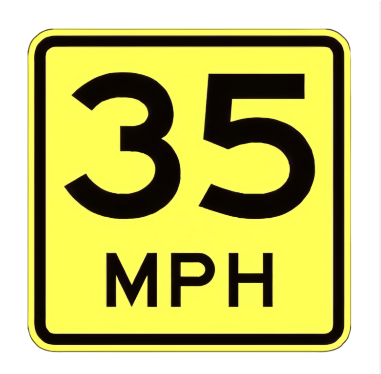<p>Advisory Speed Plaque Sign</p>