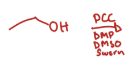<p>Primary Alcohol + PCC/DMP/DMSO/Swern</p>