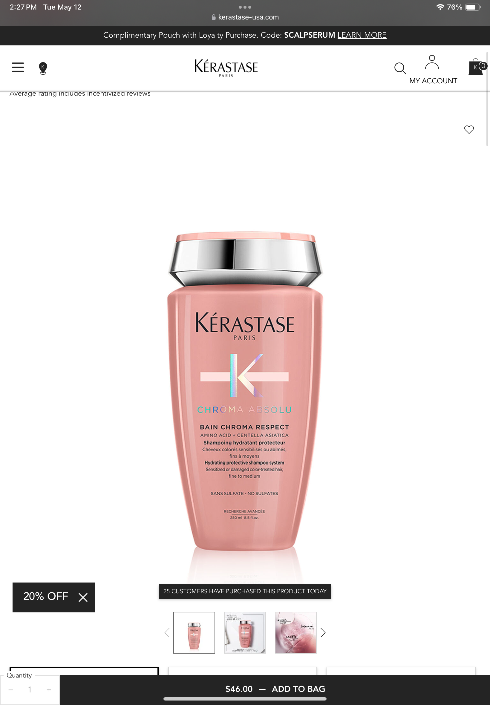 <p>Chroma absolu Bain chroma respect shampoo</p>
