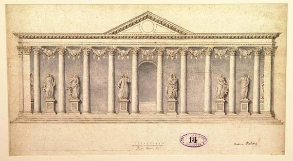 <p>series of columns in a straight line</p>