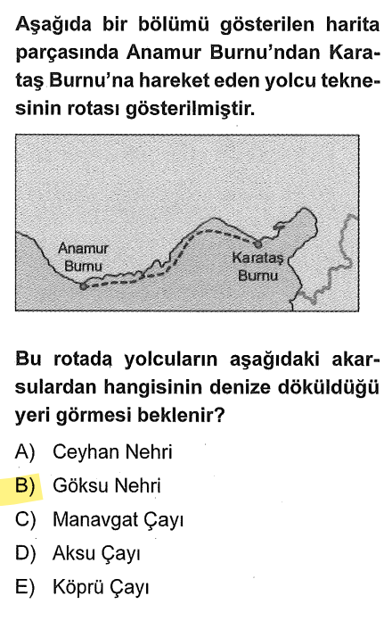 <p>Anamur Burnu ile Karataş Burnu (Adana) arasında kalan bölge Mersin kıyılarıdır. Bu güzergahta denize dökülen ve Silifke Delta Ovası'nı oluşturan nehir <strong>Göksu</strong>'dur.</p>