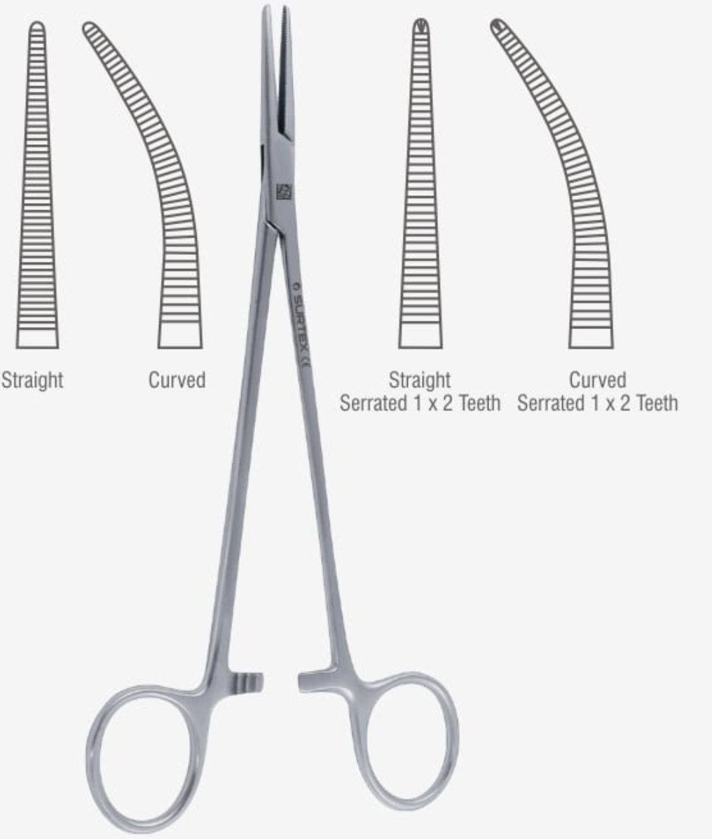 <p>A small and light instrument with jaws that can be curved or straight and they have fine horizontal serrations along length of the jaws. They are used to clamp off smaller vessels</p>