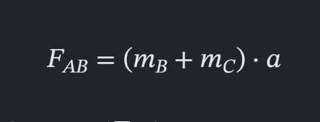 <p>F = (m2+m3) a</p>