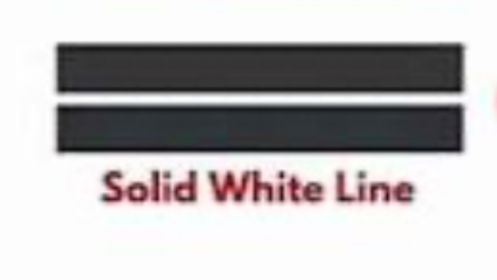 <p>Solid white line</p>