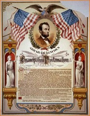 <p>A special order by President Lincoln on January 1st, 1863 declaring slaves in Confederate states were free. The boarder states of Missouri, Kentucky, Maryland, and Delaware were NOT freed.</p>
