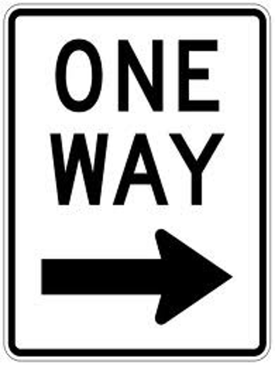 <p>one way, you are only allowed to go in this specific way in the direction of traffic</p>