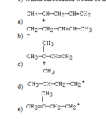 <p>What Carboation would be most stable </p>