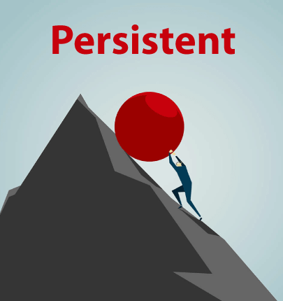 <p>kiên trì | Success requires being persistent.</p>